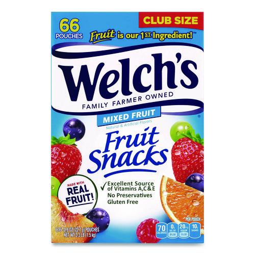 Picture of Fruit Snacks, Mixed Fruit, 0.8 oz Pouch, 66 Pouches/Box