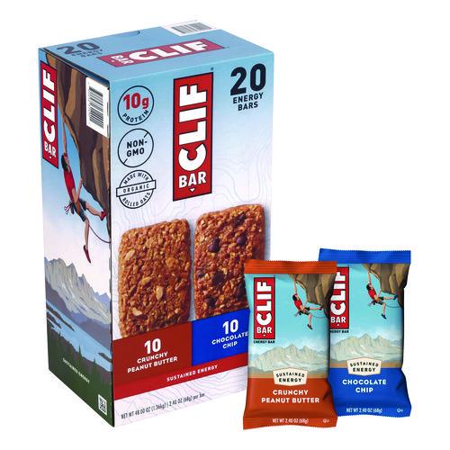 Picture of Energy Bar, Chocolate Chip/Crunchy Peanut Butter, 2.4 oz, 20/Box