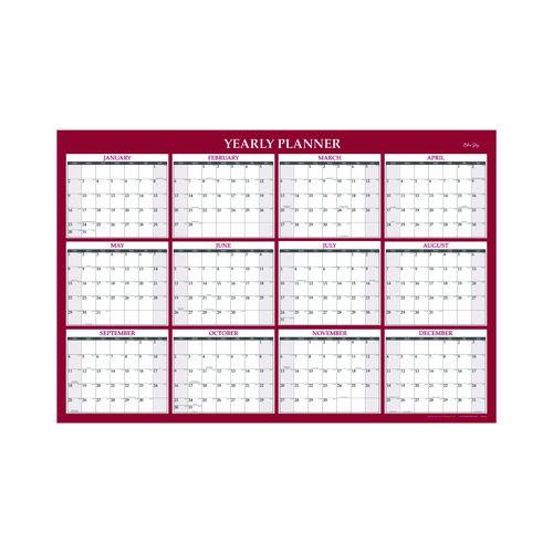 Picture of Classic Red Laminated Erasable Wall Calendar, 48 x 32, White/Red/Gray Sheets, 12-Month (Jan to Dec): 2026