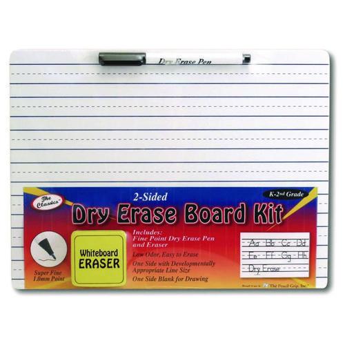 Picture of Dry Erase Whiteboard Student Starter Kits with Markers and Erasers, 11.75" x 9", White Surface, 24/Carton