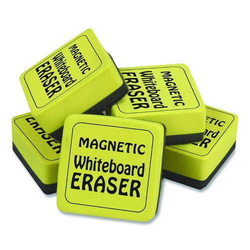 Picture of Whiteboard Magnetic Eraser, 2" x 2" x 1", Black; Yellow, 144/Carton