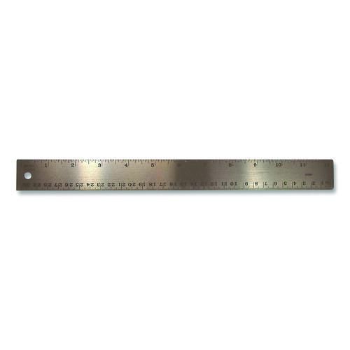 Picture of Stainless Steel Ruler, Standard/Metric, 12" Long, Silver, 72/Carton