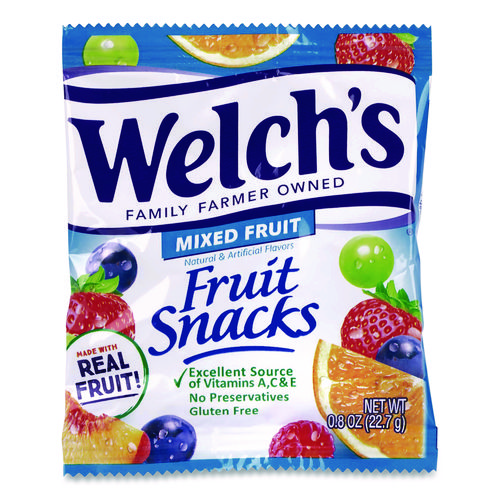 Picture of Fruit Snacks, Mixed Fruit, 0.9 oz Pouch, 40/Box