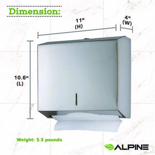 Picture of Horizontal C-Fold/Multi-Fold Paper Towel Dispenser, 10.2 x 4 x 11.2, Brushed Nickel