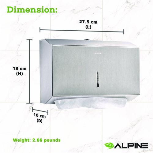 Picture of Horizontal C-Fold/Multi-Fold Paper Towel Dispenser, 7.08 x 3.93 x 10.82, Brushed Nickel