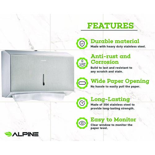 Picture of Horizontal C-Fold/Multi-Fold Paper Towel Dispenser, 7.08 x 3.93 x 10.82, Brushed Nickel