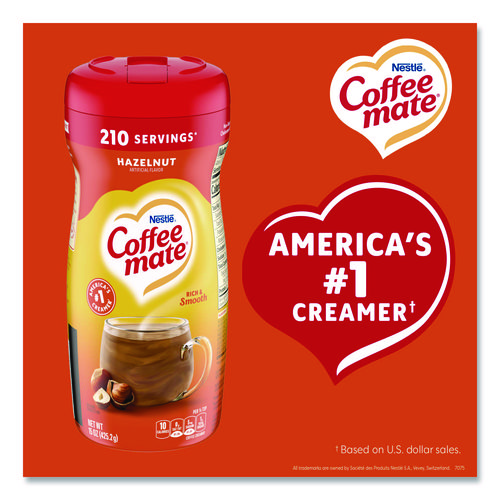 Picture of Non-Dairy Powdered Creamer, Hazelnut, 15 oz Canister, 12/Carton