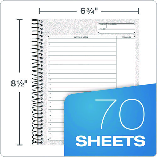 Picture of Docket Gold Planner, 1-Subject, Narrow Rule, Black Cover, (70) 8.5 x 6.75 Sheets