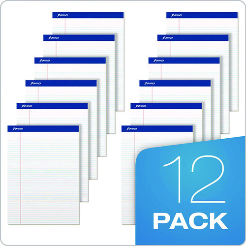 Picture of Perforated Writing Pads, Narrow Rule, 50 White 8.5 x 11.75 Sheets, Dozen