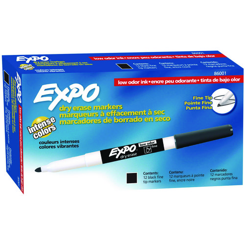 Low-Odor+Dry-Erase+Marker%2C+Fine+Bullet+Tip%2C+Black%2C+Dozen