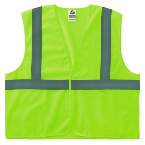 Picture of GloWear 8205HL-ECO Class 2 Recycled Hi-Vis Vest, Mesh, Polyester, Small/Medium, Lime