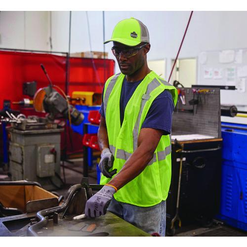 Picture of GloWear 8205HL-ECO Class 2 Recycled Hi-Vis Vest, Mesh, Polyester, 4X-Large/5X-Large, Lime