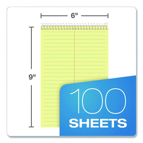 Picture of Docket Steno Pad, Gregg Rule, Forest Green Cover, 100 Canary-Yellow 6 x 9 Sheets