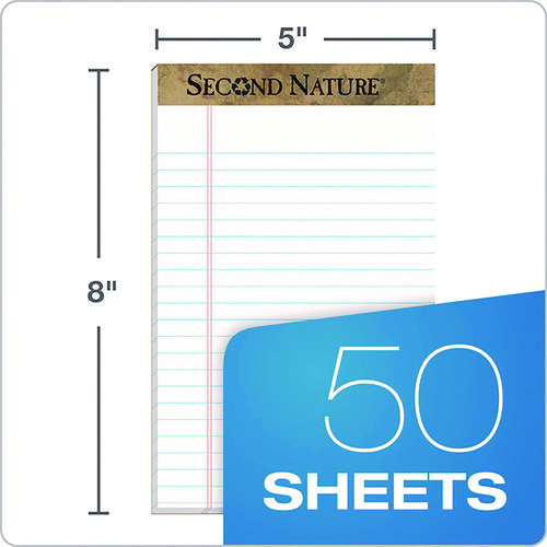 Picture of Second Nature Recycled Ruled Pads, Narrow Rule, 50 White 5 x 8 Sheets, Dozen