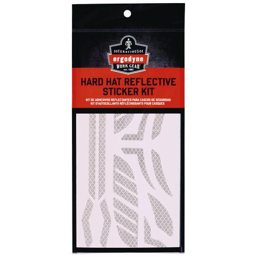 Picture of Skullerz 8961 Reflective Hard Hat and Safety Helmet Sticker Kit, 18 Assorted Stickers, White