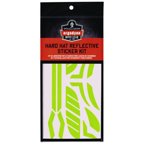 Picture of Skullerz 8961 Reflective Hard Hat and Safety Helmet Sticker Kit, 18 Assorted Stickers, Yellow