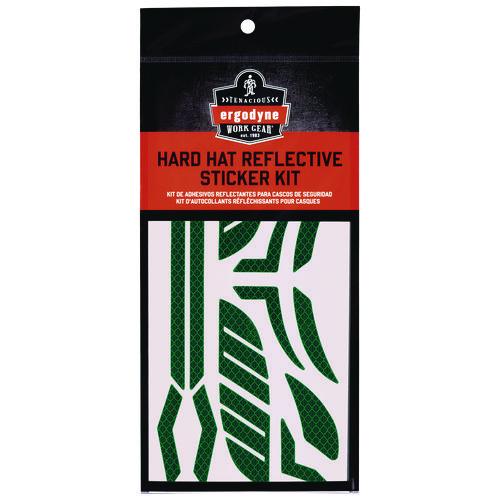 Picture of Skullerz 8961 Reflective Hard Hat and Safety Helmet Sticker Kit, 18 Assorted Stickers, Green