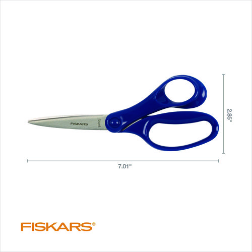 Picture of Student Scissors, Pointed Tip, 7" Long, Offset Assorted Color Handle