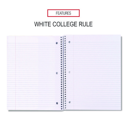 Picture of Wirebound Notebook, 1-Subject, Medium/College Rule, Black Cover, (70) 10.5 x 8 Sheets