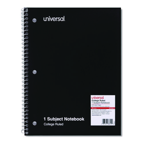 Wirebound+Notebook%2C+1-Subject%2C+Medium%2FCollege+Rule%2C+Black+Cover%2C+%2870%29+10.5+x+8+Sheets