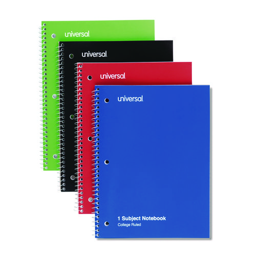 Picture of Wirebound Notebook, 1-Subject, Medium/College Rule, Assorted Cover Colors, (70) 10.5 x 8 Sheets, 4/Pack