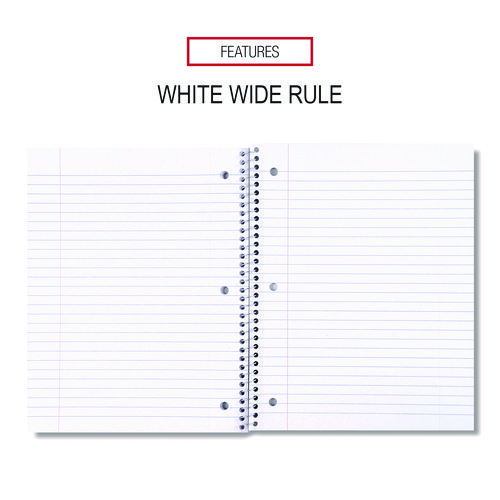 Picture of Wirebound Notebook, 1-Subject, Wide/Legal Rule, Black Cover, (70) 10.5 x 8 Sheets