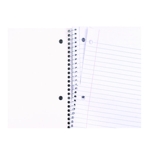 Picture of Wirebound Notebook, 1-Subject, Wide/Legal Rule, Black Cover, (70) 10.5 x 8 Sheets