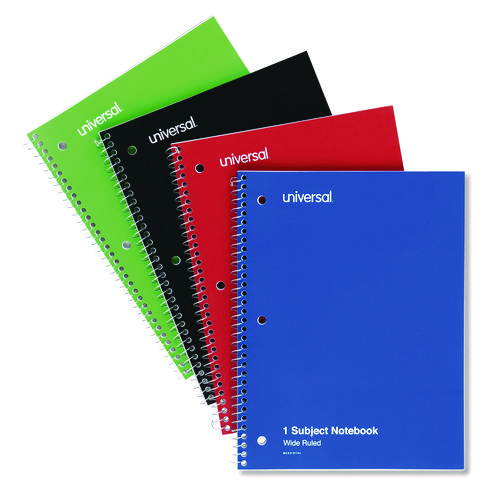 Picture of Wirebound Notebook, 1-Subject, Wide/Legal Rule, Assorted Cover Colors, (70) 10.5 x 8 Sheets, 4/Pack