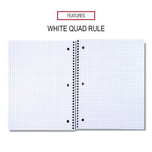 Picture of Wirebound Notebook, 1-Subject, Quadrille Rule (4 sq/in), Black Cover, (70) 10.5 x 8 Sheets