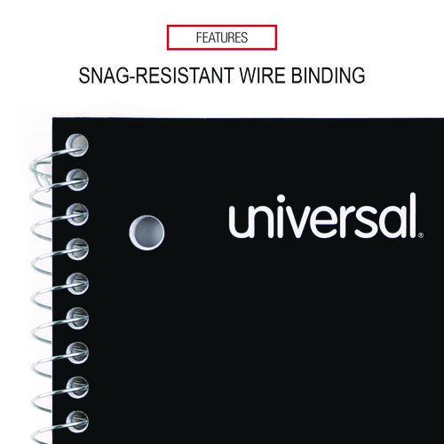 Picture of Wirebound Notebook, 1-Subject, Quadrille Rule (4 sq/in), Black Cover, (70) 10.5 x 8 Sheets