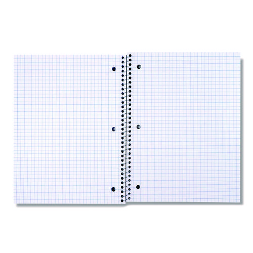 Picture of Wirebound Notebook, 1-Subject, Quadrille Rule (4 sq/in), Black Cover, (70) 10.5 x 8 Sheets