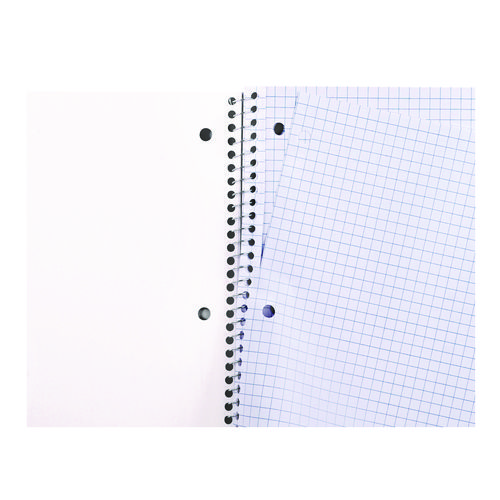 Picture of Wirebound Notebook, 1-Subject, Quadrille Rule (4 sq/in), Black Cover, (70) 10.5 x 8 Sheets