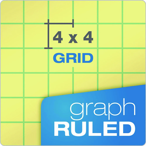 Picture of Gold Fibre Canary Quadrille Pads, Stapled with Perforated Sheets, Quadrille Rule (4 sq/in), 50 Canary 8.5 x 11.75 Sheets