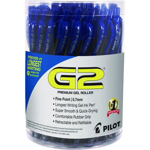 G2+Premium+Gel+Pen+Convenience+Pack%2C+Retractable%2C+Fine+0.7+mm%2C+Blue+Ink%2C+Smoke%2FBlue+Barrel%2C+36%2FPack