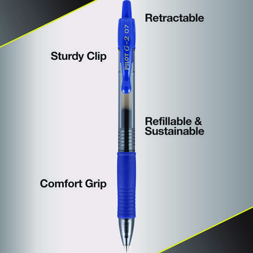 Picture of G2 Premium Gel Pen Convenience Pack, Retractable, Fine 0.7 mm, Blue Ink, Smoke/Blue Barrel, 36/Pack