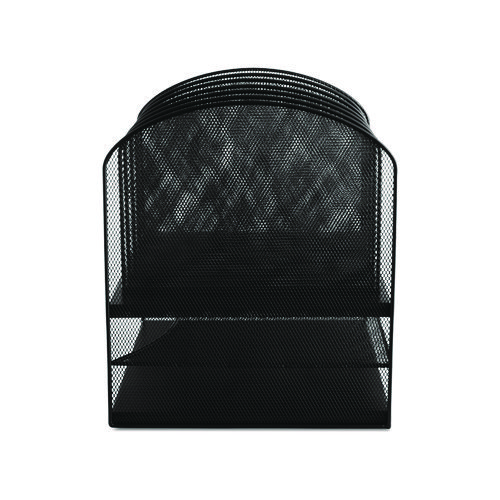 Picture of Onyx Mesh Desk Organizer with Two Horizontal and Six Upright Sections, Letter Size Files, 13.25" x 11.5" x 13", Black