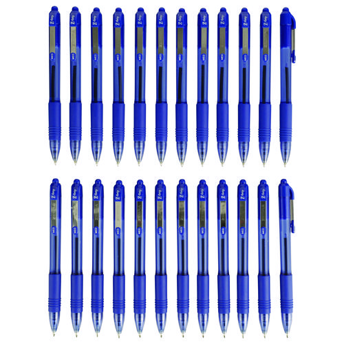 Picture of Z-Grip Ballpoint Pen, Retractable, Medium 1 mm, Blue Ink, Translucent Blue/Blue Barrel, 24/Pack