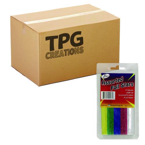 Picture of Foil Star Stickers, Assorted Colors, 55/Sheet, 8 Sheets/Pack, 72 Packs/Carton