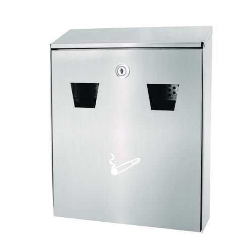 Picture of Wall-Mounted Safe Cigarette Disposal Station Outdoor Ashtray, Stainless Steel