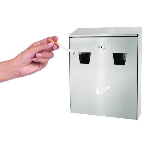 Picture of Wall-Mounted Safe Cigarette Disposal Station Outdoor Ashtray, Stainless Steel