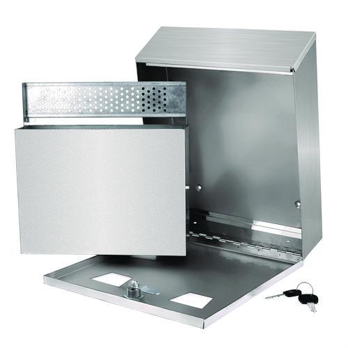 Picture of Wall-Mounted Safe Cigarette Disposal Station Outdoor Ashtray, Stainless Steel