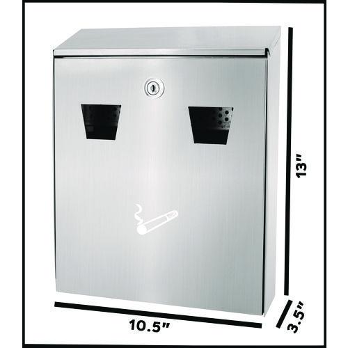 Picture of Wall-Mounted Safe Cigarette Disposal Station Outdoor Ashtray, Stainless Steel