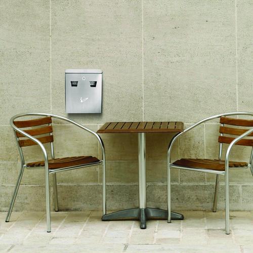 Picture of Wall-Mounted Safe Cigarette Disposal Station Outdoor Ashtray, Stainless Steel