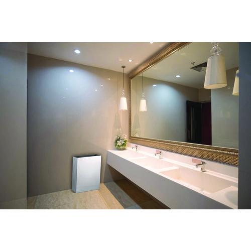 Picture of Stainless Steel Surface-Mounted Waste Receptacle, 6.4 gal, Brushed Stainless Steel