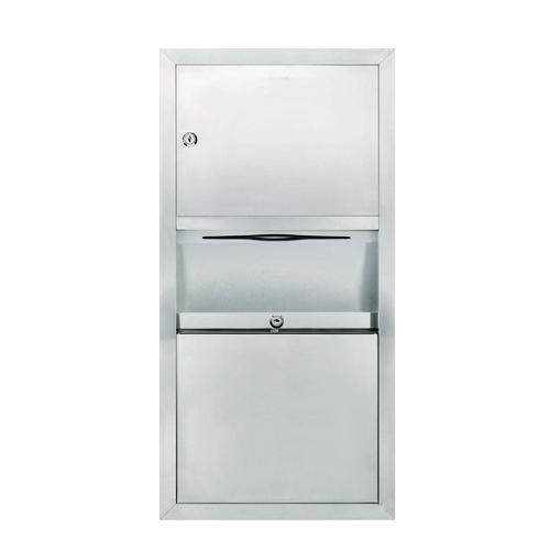 Picture of Stainless Steel Surface-Mounted Paper Towel Dispenser with Waste Receptacle, 28 x 4 x 14
