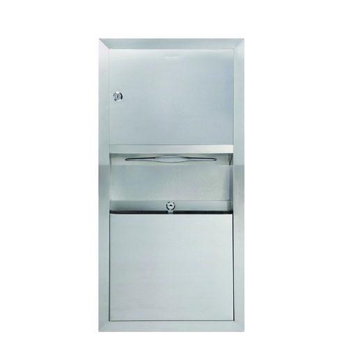 Picture of Recessed Commercial Paper Towel Dispenser with 2 Gal Waste Receptacle, 28 x 4.3 x 14, Stainless Steel