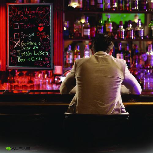 Picture of LED Illuminated Hanging Message Writing Board, Black 22" x 30" Surface, Black 23.6" x 31.5" Frame