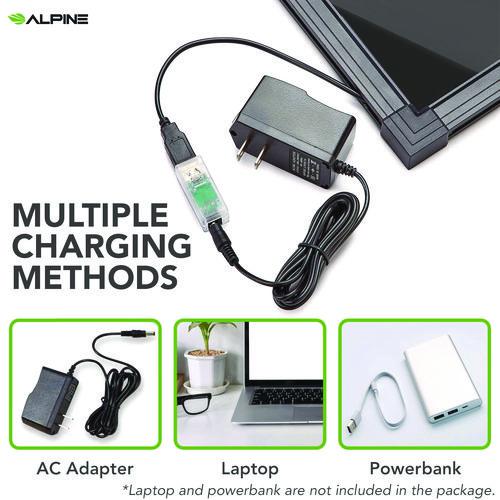 Picture of LED Illuminated Hanging Message Writing Board, Black 22" x 30" Surface, Black 23.6" x 31.5" Frame