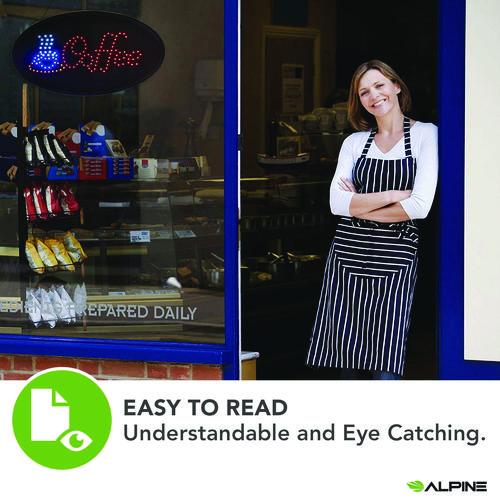 Picture of LED Oval Coffee Sign, 23 x 14, Black Frame, Blue/Red Graphics