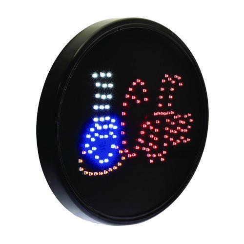 Picture of LED Oval Coffee Sign, 23 x 14, Black Frame, Blue/Red Graphics